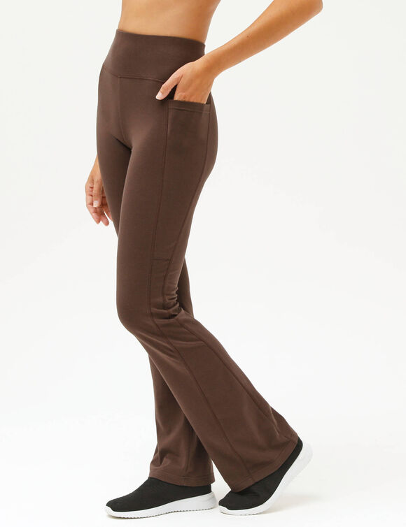 Legging bootcut, taille haute (chocolat)
