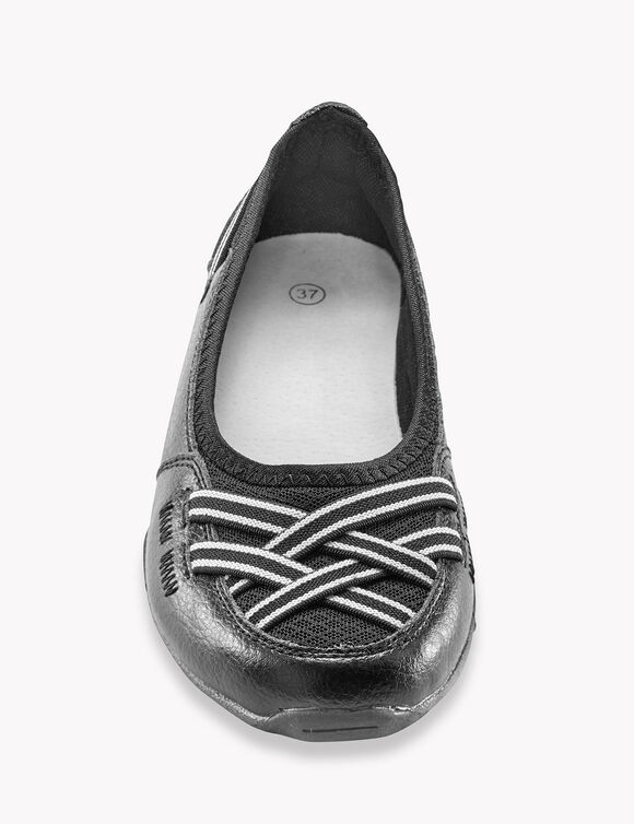 Soepele leren ballerina's (zwart)