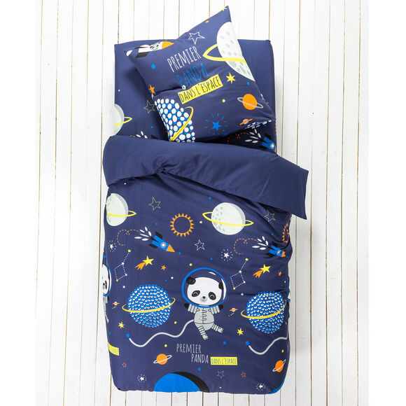 Bedlinnen voor kinderen Pao - katoen met ruimteprint (marine)