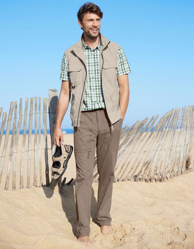 Pantalon + ceinture assortie (beige foncé)