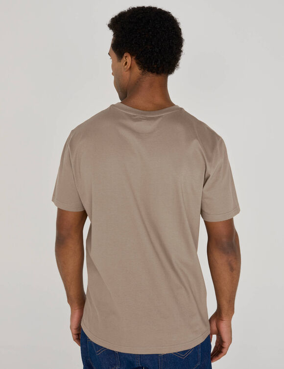 T-shirt col rond manches courtes (taupe)