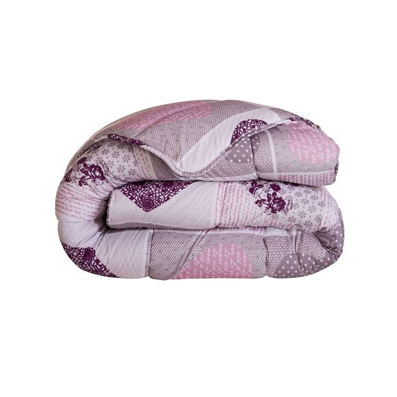 Couette coton imprim&eacute; Lovely 400 g/m&sup2; (parme)