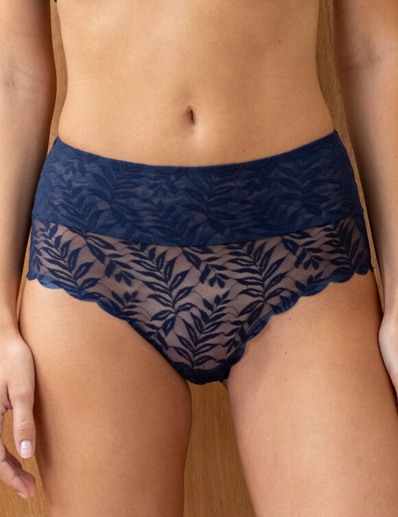 Comfortabele, onzichtbare tailleslip in kant - set van 2 (marine)