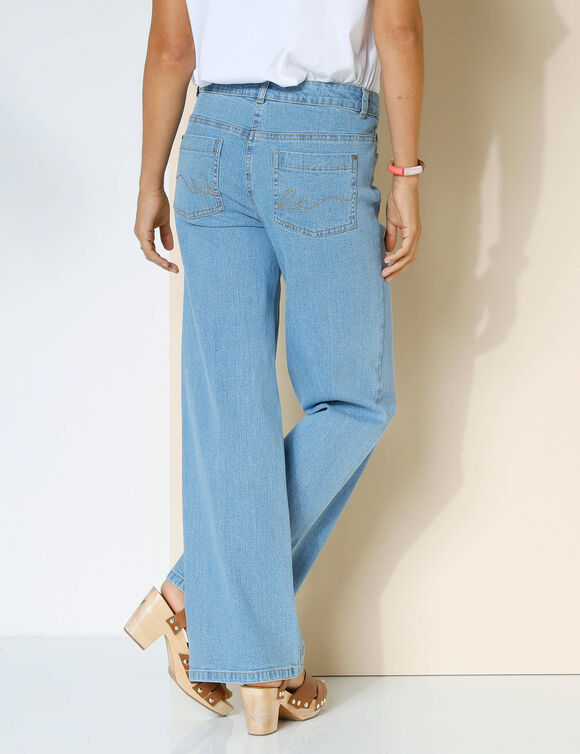 Jean coupe large stretch, petite stature (bleached)