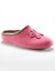 Pantoffels met opgelegde bloem - comfortabele breedte (framboos)