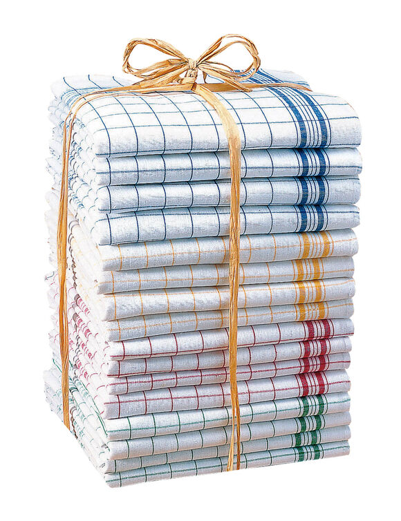 Droogdoek met ruitjes - sets (witte fond)