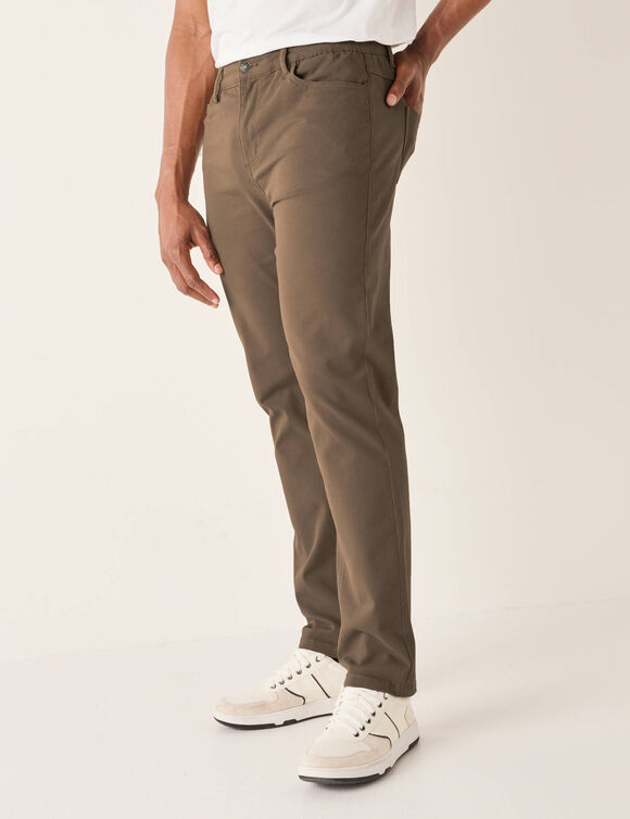 Pantalon 5 poches confort ceinture élastiquée gabardine - L30 (beige foncé)