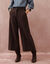 Pantalon taille haute, effet jupe-culotte (chocolat)