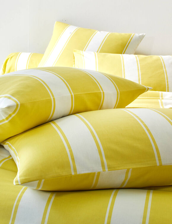 Linge de lit Transat en coton imprim&eacute;  (jaune)