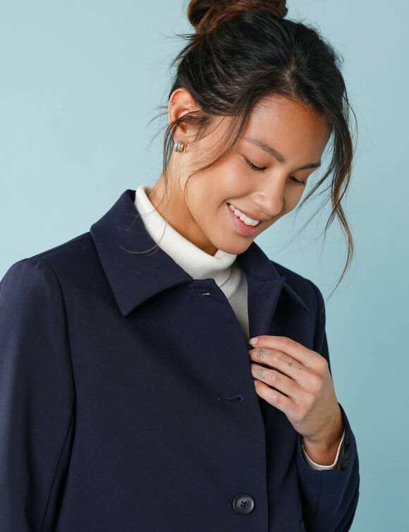 Veste blazer courte unie, Sp&eacute;cial Petites (marine)
