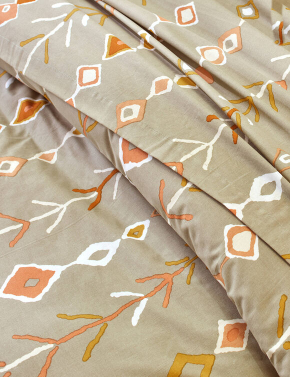 Linge de lit Mahe en coton imprimé ethnique  (beige)