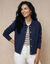 Vestjasje met knopen, gerecycleerd polyester(**) (marine)