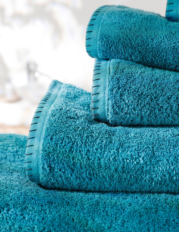 Eponge unie 540g/m2 confort luxe finition point de cheval (émeraude)