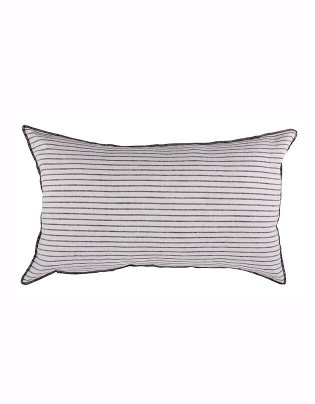 Coussin rayé rectangulaire (écru / noir)