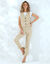 Veste "cafetier" sans manches, crêpe fluide (beige)