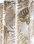 Gordijn met metallic bladerenprint (grijs / goudkleurig)