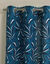 Gordijn bedrukt met bladmotief (blauw)