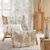 Plaid met franjes en natuurlijke print (naturel)