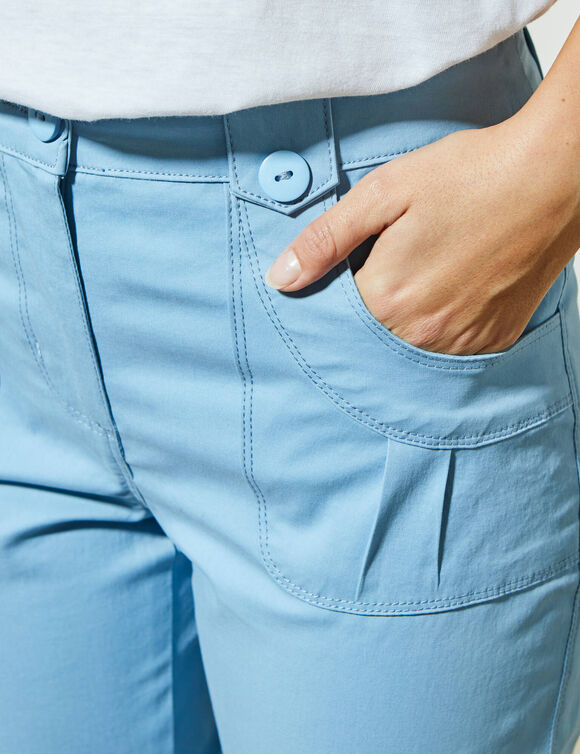 Pantacourt droit stretch (bleu)
