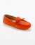 Mocassins in ultrasoepel leer met veters (oranje)