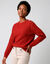 Pull col rond, maille fantaisie (rouge)
