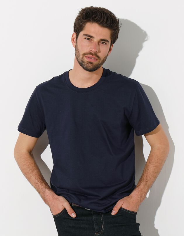 Tee-shirt col rond manches courtes (marine)