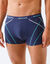 Effen, gesloten shorty met contrasterend sierstiksel - set van 4 (blauw / marine)