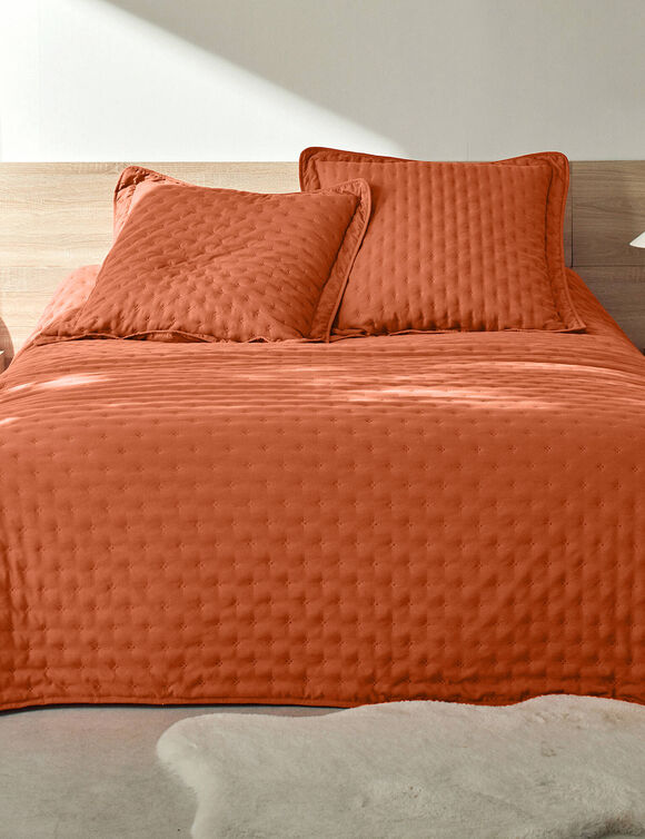 Gematelasseerde deken - microvezel (terracotta)