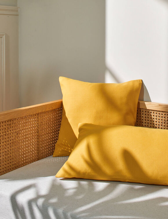 Housse de coussin unie bachette - lot de 2 (miel)