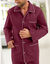 Pyjama uni popeline polyester/coton (bordeaux)