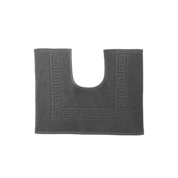Tapis de bain &eacute;ponge 600 g/m&sup2; liteau motif frise grecque (anthracite)