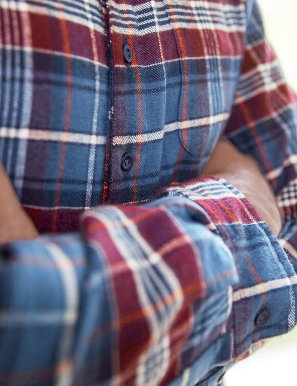 Chemise extra-longue carreaux flanelle (bordeaux)