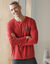 Pyjamashirt met borstprint en lange mouwen (roestbruin)