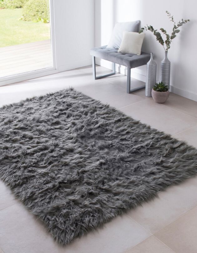 Tapis poils longs (gris)