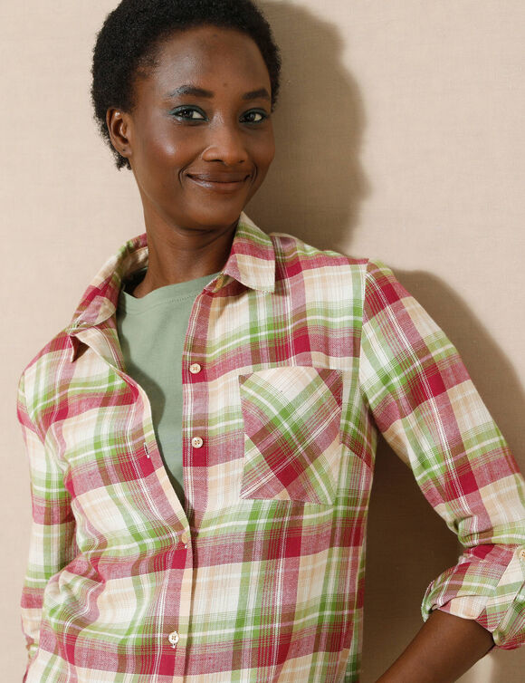 Chemise flanelle à carreaux (violine / vert)