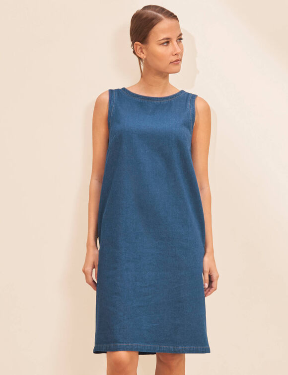 Robe chasuble en jean (stone)