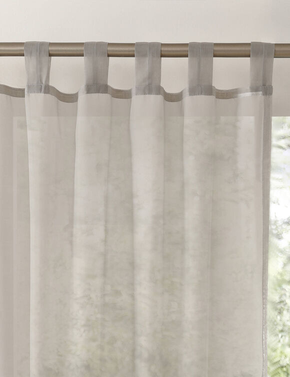Panneau voile uni finition pattes (gris perle)