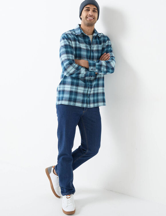 Chemise carreaux flanelle - lot de 2 coloris (lie de vin + c&eacute;ladon)