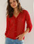 Gilet en maille fantaisie (rood)