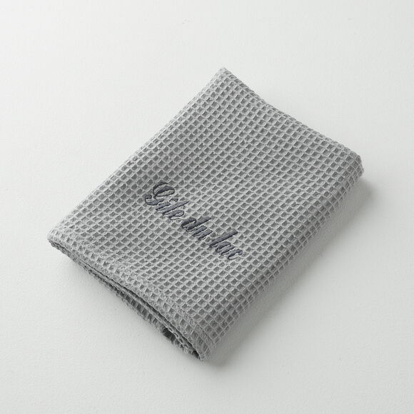Serviette de bain nid d'abeille  Colombine&reg;, personnalisable, 240 g/m2 (gris)