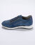 Leren sneakers met rits en veters (jeansblauw)