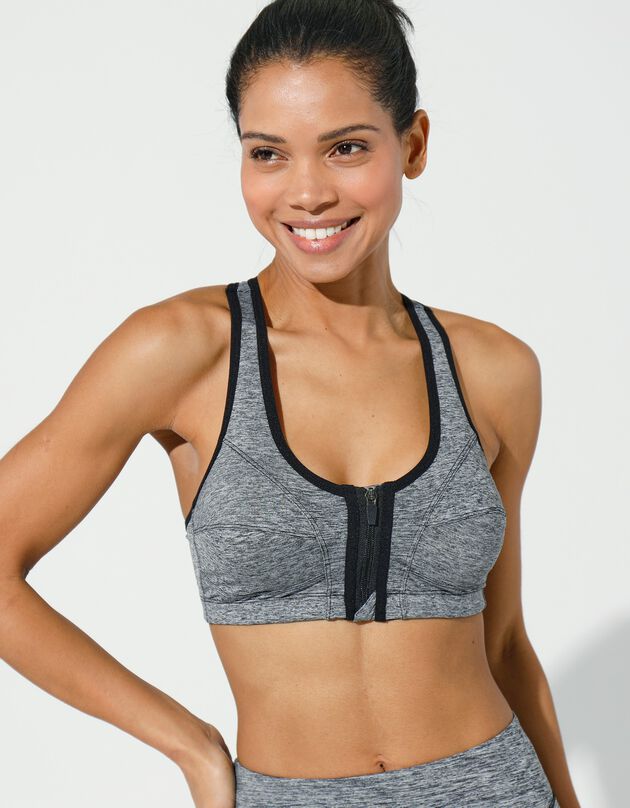 Soutien-gorge microfibre spécial sport zippé - sans armatures (anthracite)