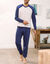Driekleurige pyjama - set van 2 (blauw + grijs)