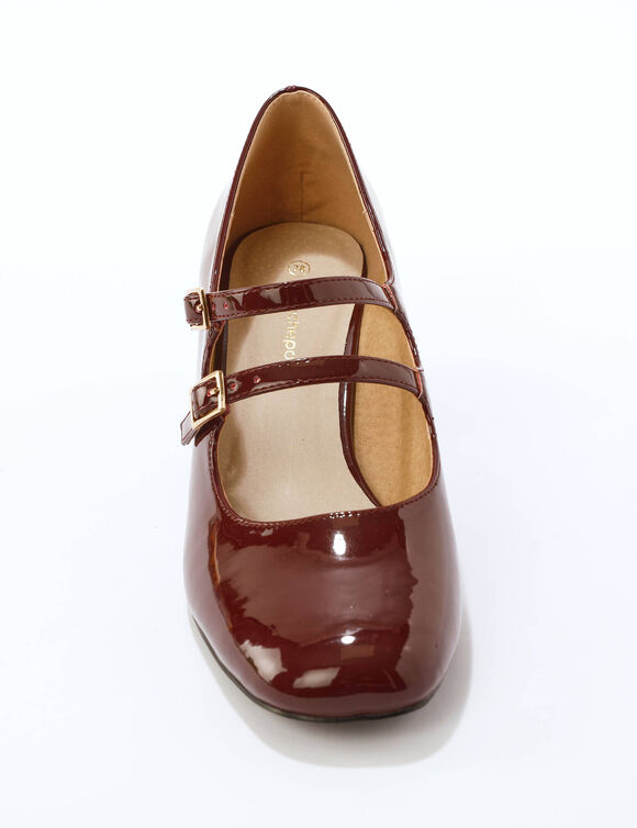 Babies vernies à talon (bordeaux)