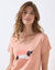 Chemise de nuit courte manches courtes motif «Fresh&Sunny day» (pêche)