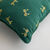Coussin rectangulaire brod&eacute; petits n&oelig;uds, en coton/lin (vert)