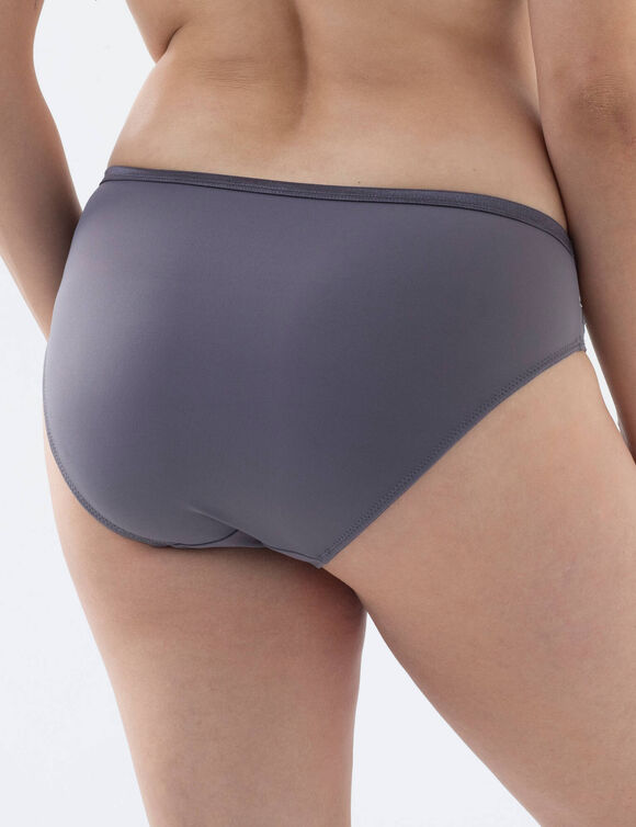 Midislip Oliena in microvezel en geborduurde tule - set van 2 (grijs)