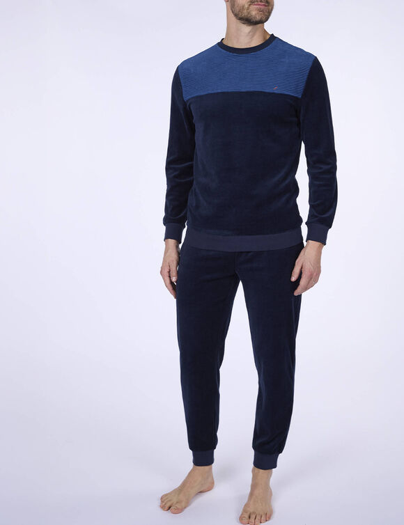 Pyjama in velours Daniel Hechter (blauw / marine)