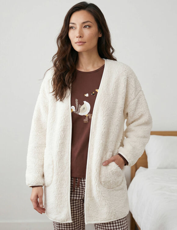 Sherpa-huisjas (ecru)