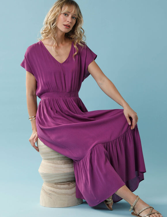 Robe Sp&eacute;cial Petite base volant&eacute;e (violet)